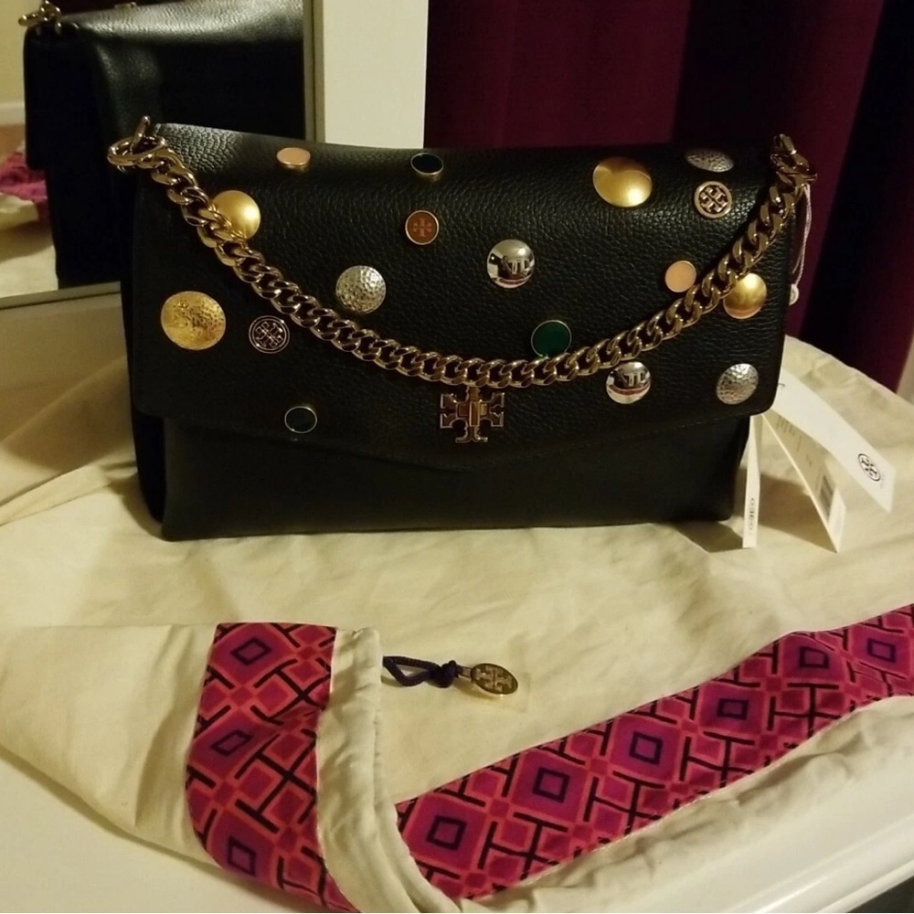 Tory Burch Authentic Kira Mixed Materials Embellished Unique Bag Limited Edition - Picture 10 of 15